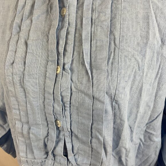 Victoria's Secret Vintage Night Shirt S Blue Chambray Boyfriend Shirt - Picture 6 of 12